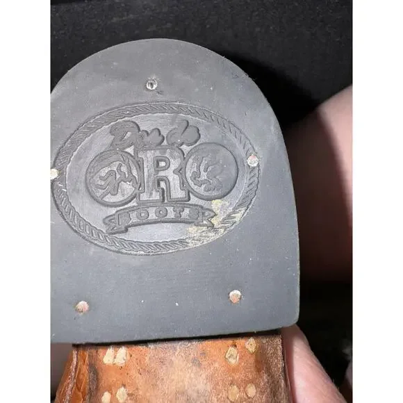 Espolon De Oro Boots Size Y 1 Brown Alligator Embossed Exotic Cowboy Western - Picture 14 of 15